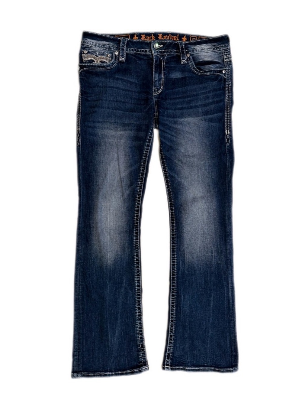 Rock Revival Women’s Dark Blue Slim Bootcut Jeans Size 32